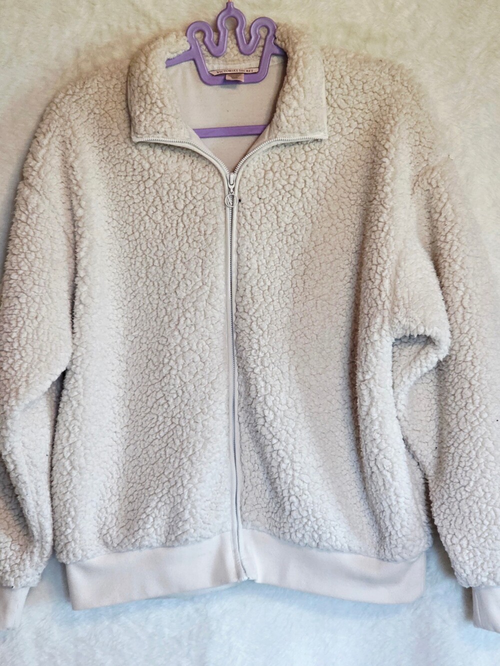 Victoria’s Secret Cream/Ivory Teddy Sherpa Full Zip Jacket